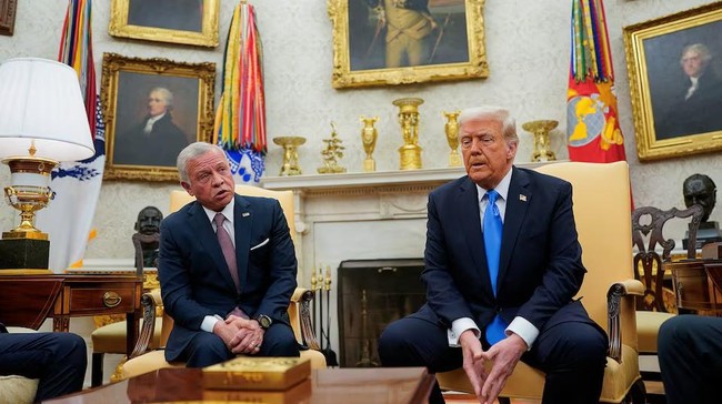 Aksi Raja Yordania Tolak soal Gaza Langsung di Depan Muka Trump