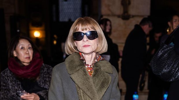 NEW YORK, NEW YORK - FEBRUARY 08: Anna Wintour attends the Prabal Gurung fashion show during New York Fashion Week: The Shows at the New York Surrogate's Court on February 08, 2025 in New York City. (Photo by TheStewartofNY/WireImage)
