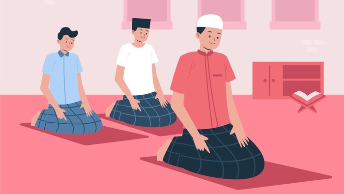 Ilustrasi sholat berjamaah Ilustrasi sholat berjamaah salat denpasar