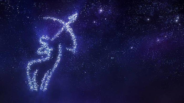 Sagittarius zodiac sign on space background