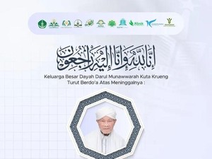 Sosok Abu Kuta Krueng, Ulama Tasawuf Aceh yang Wafat Pagi Tadi