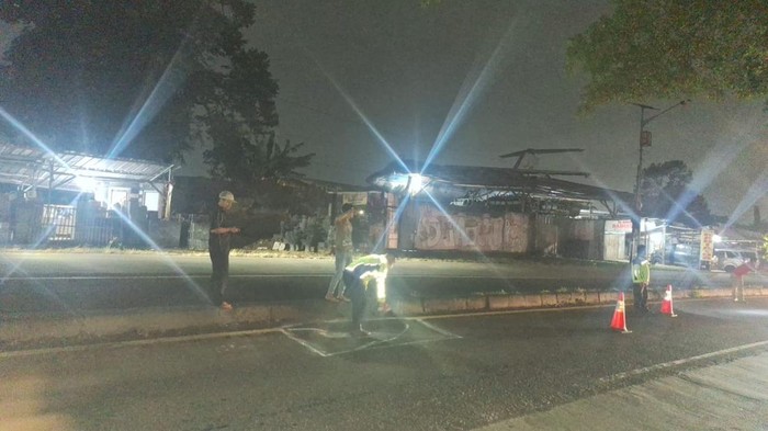 TKP kecelakaan di Jalan Raya Parung Bogor. (Dok. ist)