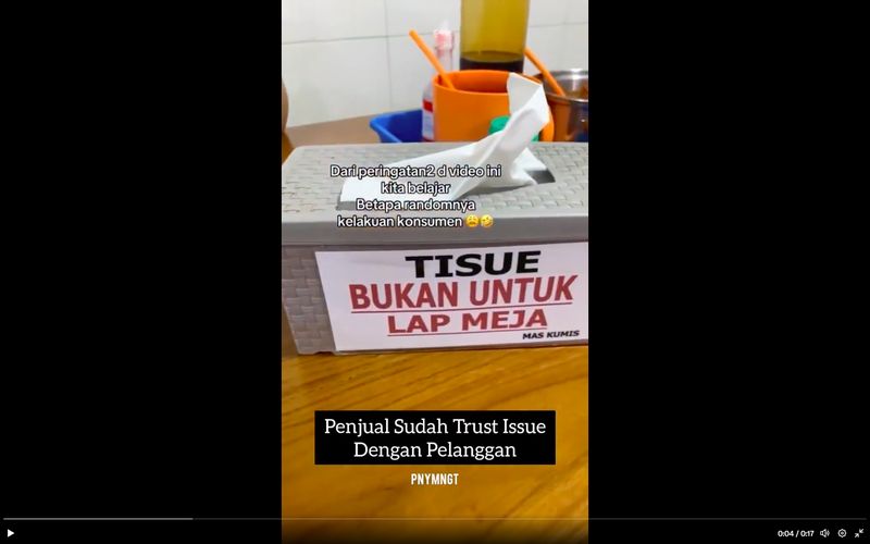 Warung Bakso Terkenal di Jakarta Ini Larang Pengunjung Lap Meja Pakai Tisu