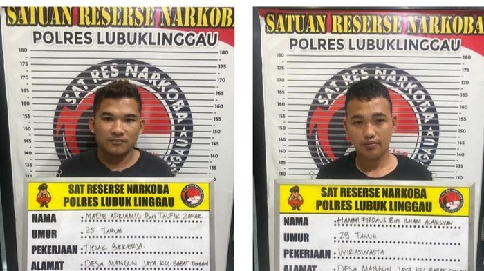 Dua pengedar narkoba di Lubuklinggau saat diamankan polisi
