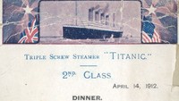 Kalau ini lembaran menu untuk penumpang kelas 2. Makan malam pada 14 April 1912 terlihat cukup banyak dan beragam. Foto: Savor Tooth Tiger/Titanic Belfast