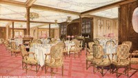 Kira-kira begini gambaran mewahnya interior salah satu ruang bersantap di Titanic. Suasananya seperti ala fine dining ya? Foto: Savor Tooth Tiger/Titanic Belfast