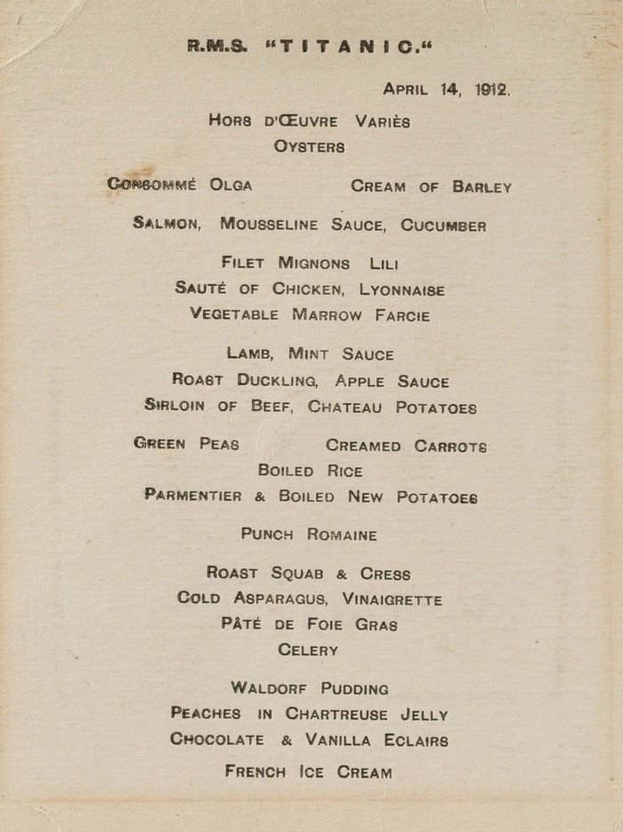 Ini Deretan Menu Mewah di Kapal Titanic Sebelum Tenggelam