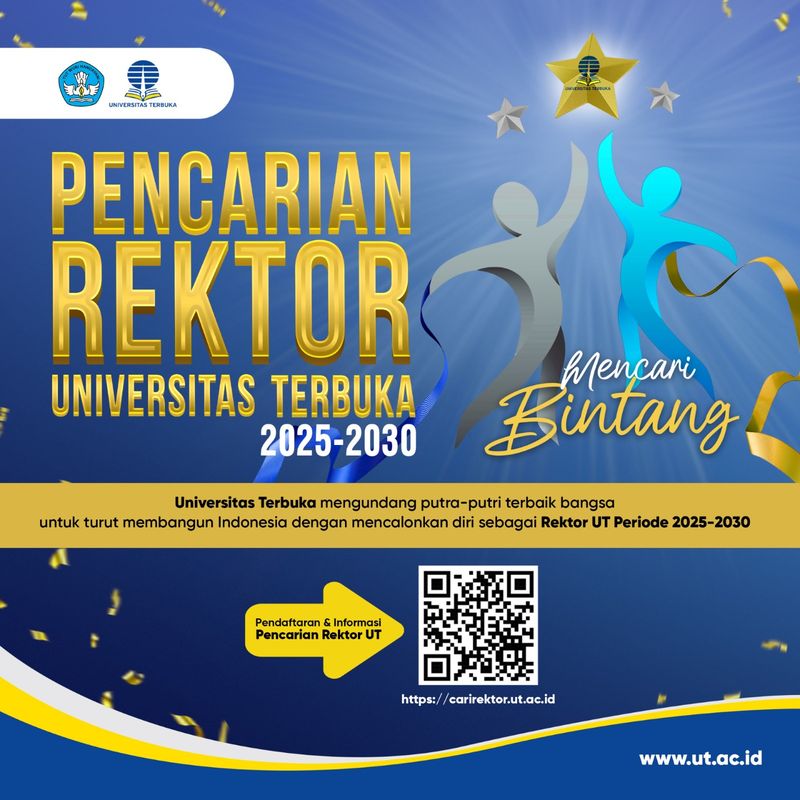 Pencarian rektor baru Universitas Terbuka.