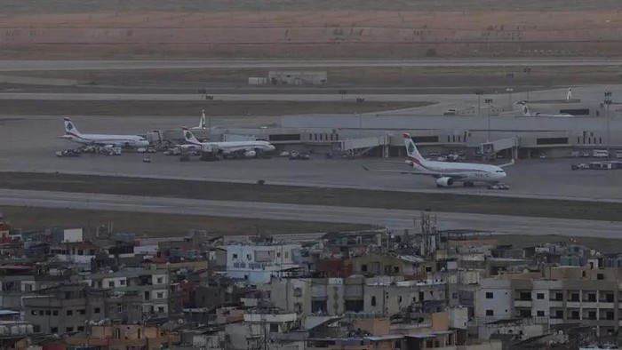 Lebanese Middle East Airlines (MEA) planes are pictured at the tarmac of Beirut-Rafic Al Hariri International Airport, as pictured from Hadath, Lebanon October 1, 2024. (Reuters)