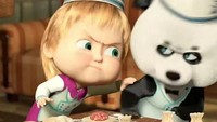 Di serial kartun Masha and the Bear, Masha sering membuat pangsit kukus atau wonton yang bikin penonton lapar. Foto: Site News