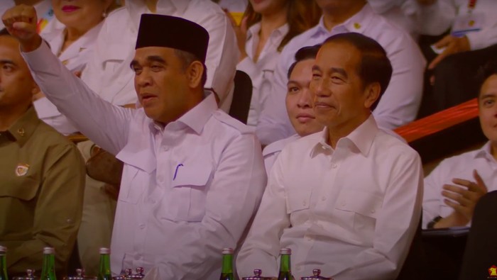 Prabowo hingga Jokowi di HUT ke-17 Gerindra. (Dok YouTube GerindraTV)