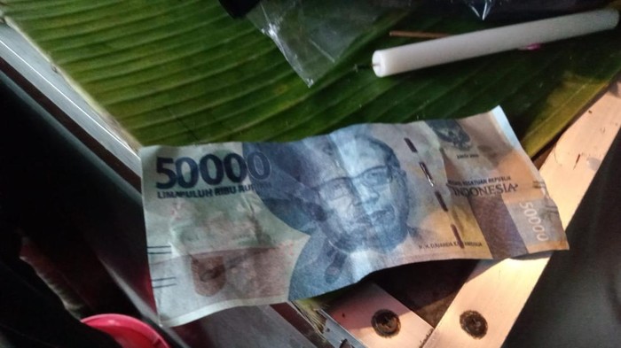 Uang palsu yang beredar di Dongkelan, Sewon, Bantul, Sabtu (15/2/2025).