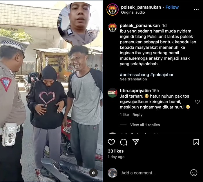 Ibu Hamil Ngidam Ingin Ditilang Polisi