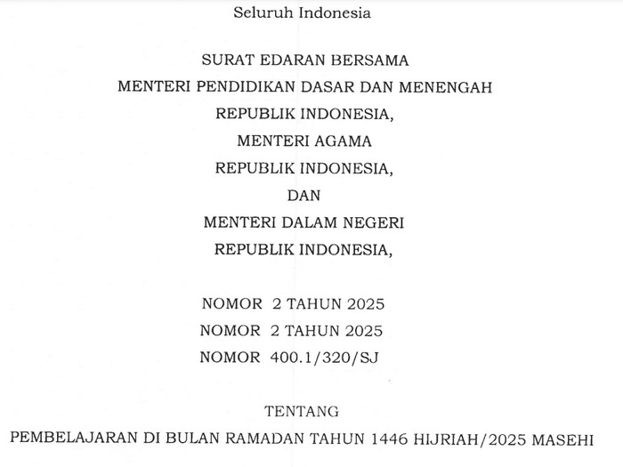 Jadwal Libur Sekolah Saat Puasa dan Lebaran