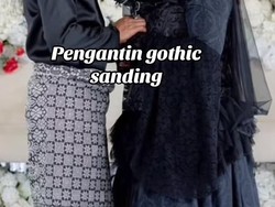 Pernikahan Viral, Pengantinnya Bikin Kaget Tampil Gothic Serba Hitam