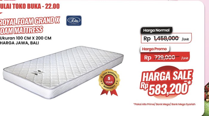 Produk Kasur Empuk Banting Harga, Buruan ke Transmart Full Day Sale, Minggu (16/2/2025).