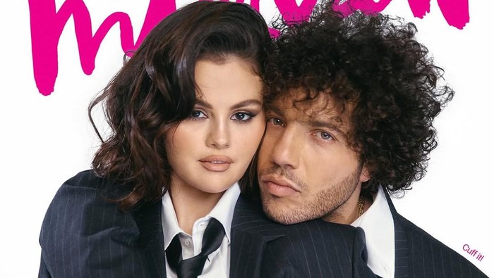 Selena Gomez dan Benny Blanco di pemotretan Interview Magazine.
