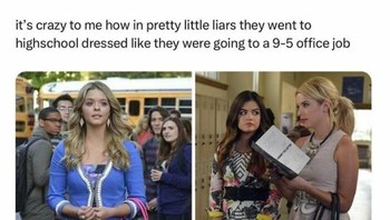 Pretty Little Liars, pemainnya kayak mbak-mbak kantoran. Foto: Netflix Memes via Bored Panda