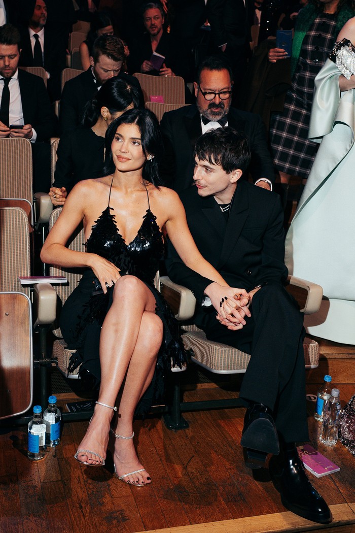 LONDON, ENGLAND - FEBRUARY 16: Kylie Jenner and Timothée Chalamet attend the EE BAFTA Film Awards 2025 at The Royal Festival Hall on February 16, 2025 in London, England. (Photo by Carlo Paloni/BAFTA via Getty Images)