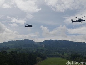 Nyaring Suara Ledakan saat Heli TNI AD Latihan Tembak di Cipatat