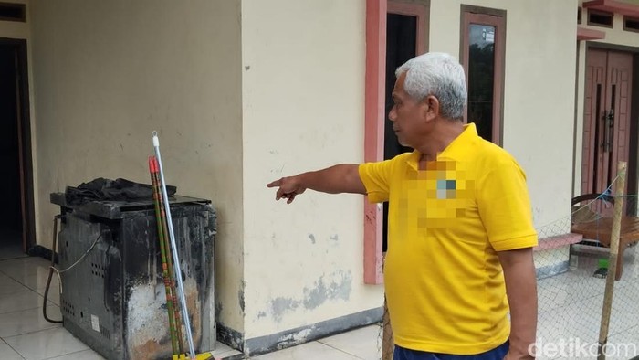 Lokasi rumah yang terbakar akibat gas bocor