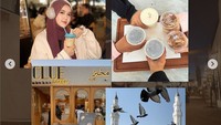Masih di Madinah, Wirda sempat mampir ke Masjid Quba hingga ngopi cantik di sana. Foto: Instagram @wirda_mansur