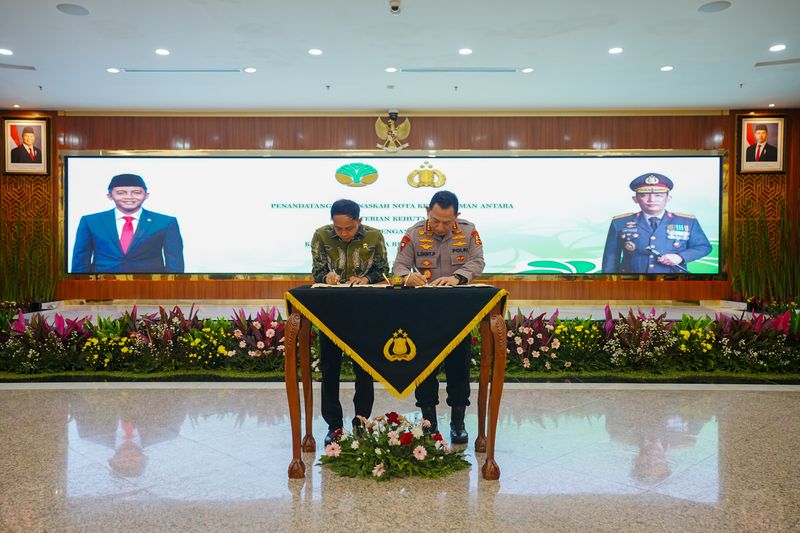 MoU antara Kemenhut dengan Polri soal pennganan kebakaran hutan. (Dok Polri)