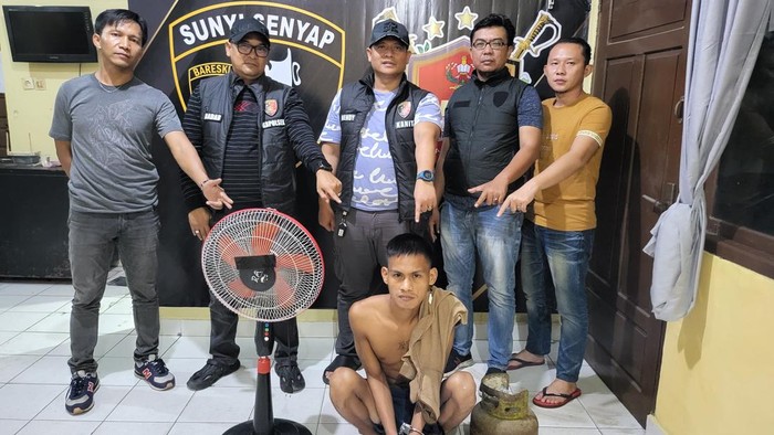Pencuri kipas angin dan tabung gas di sekolah swasta Prabumulih saat diamankan polisi