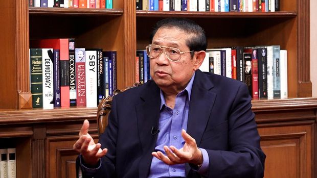 Presiden RI ke-6 Susilo Bambang Yudhoyono (SBY) wawancara eksklusif dengan CNBC Indonesia. (CNBC Indonesia TV)