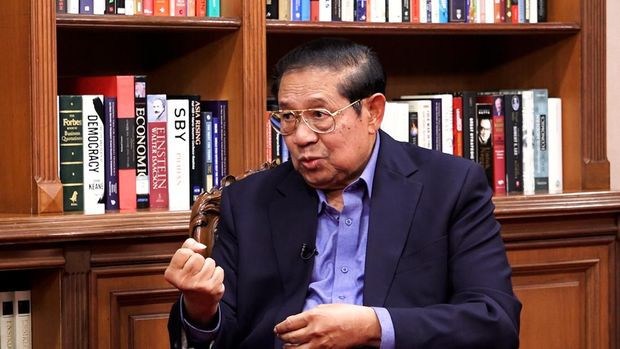 Presiden RI ke-6 Susilo Bambang Yudhoyono (SBY) wawancara eksklusif dengan CNBC Indonesia. (CNBC Indonesia TV)