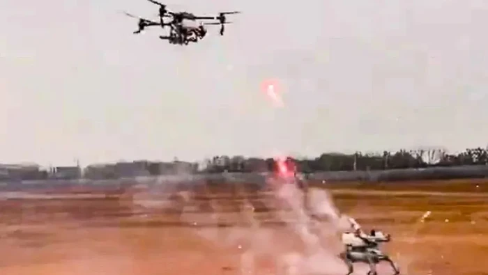 Video drone dan robot baku tembak viral di media sosial