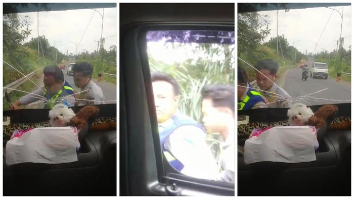 Aksi pungli yang diduga dilakukan dua oknum Dishub di Lampung Tengah.