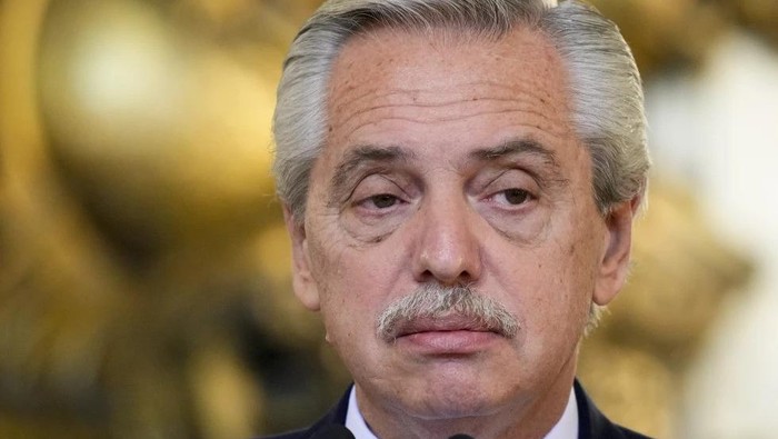 Argentina’s President Alberto Fernandez attends a joint press conference at the government house in Buenos Aires, Argentina, June 13, 2023. (AP Photo/Natacha Pisarenko, File)
