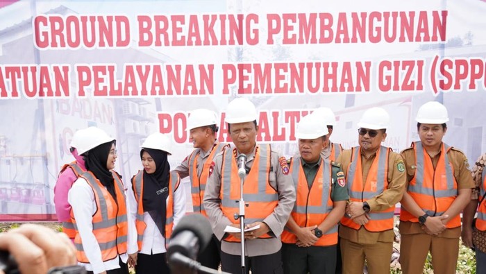 Groundbreaking pembangunan Satuan Pelayanan Pemenuhan Gizi (SPPG) Polda Kaltim.