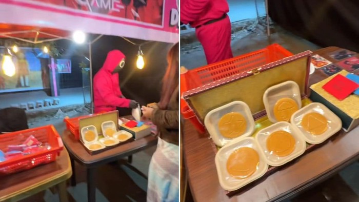 Kreatif! Gerai Ini Jual Permen Dalgona dengan Pelayan Berkostum Pink