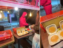 Kreatif! Gerai Ini Jual Permen Dalgona dengan Pelayan Berkostum Pink