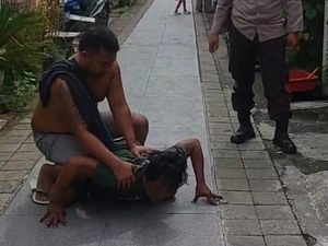 Momen Pelaku KDRT di Makassar Diduga Kesurupan Buaya Saat Hendak Ditangkap