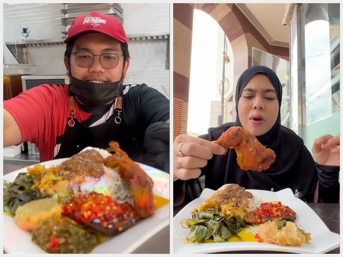 TikToker Ini Makan Nasi Padang di Madinah, Netizen Salfok Harganya