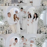 Pihak keluarga dan para tamu yang hadir juga tampak mengenakan busana yang didominasi warna putih. Dari ekspresi wajahnya terlihat jelas kedua mempelai begitu bahagia. Foto: Instagram/@yxsmine.ow