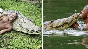 Seorang Nelayan Lokal Chito Di Kosta Rika Merawat Buaya Hingga Sembuh Setelah Ditembak Di Kepala, Dan Melepaskan Reptil Itu Kembali Ke Rumahnya. Keesokan harinya, Chito mendapati Pocho telah mengikutinya pulang dan tidur di beranda rumah pria itu. Selama 20 tahun Pocho menjadi bagian dari keluarga pria itu.Foto: Boredpanda