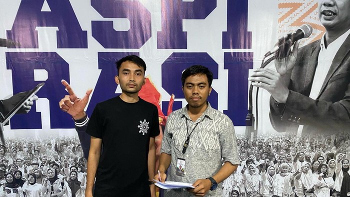 Khoirul Fadhlam saat diterima di rumah aspirasi anak rakyat rakyat oleh juru bicara Muh Akbar Supriadi. Dokumen Istimewa
