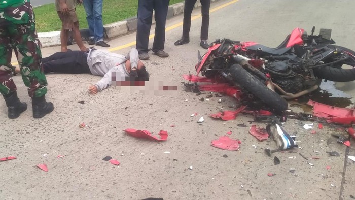 Lokasi mahasiswa kecelakaan di Palembang. Korban alami luka berat.