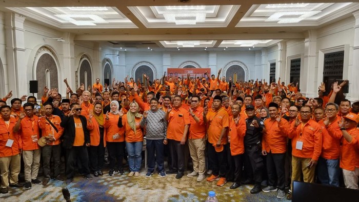 Partai Buruh usai rakernas di Jakpus (Taufiq/detikcom)