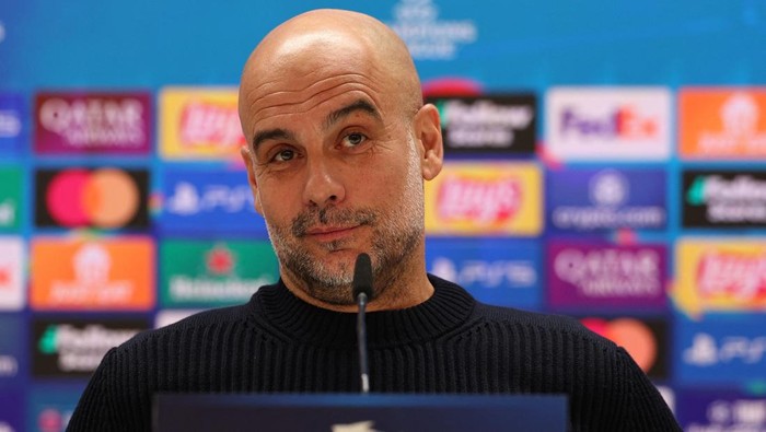 Soccer Football - Champions League - Manchester City Press Conference - Etihad Campus, Manchester, Britain - February 18, 2025 Manchester Citys Pep Guardiola during a press conference Action Images via Reuters/Violeta Santos Moura