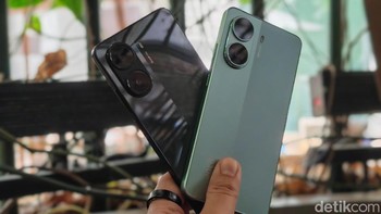 Beralih ke Poco X7 Pro dalam varian warna Black dan Green dengan nuansa dual-tone. Foto: Virgina Maulita Putri/detikINET