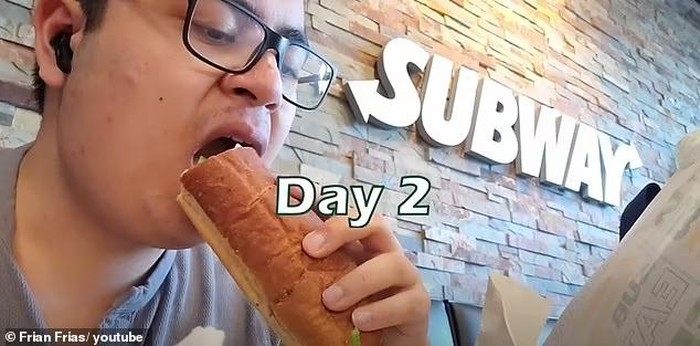 Pria Ini Eksperimen Makan Subway  Satu Bulan dan Ini Hasilnya!