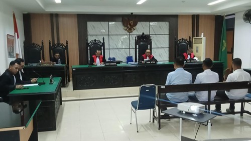 Sidang vonis tiga terdakwa proyek di Bandara Frans Sales Lega di Pengadilan Tipikor Kupang. (Dok. Kejari Manggarai)
