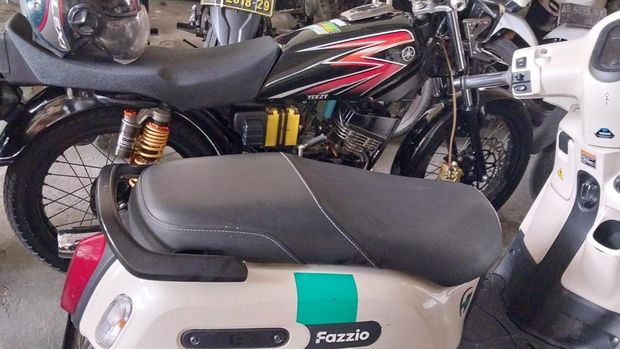 Dua unit motor hasil curian pelaku di Kasihan, Bantul. Foto diunggah Kamis (20/2/2025).