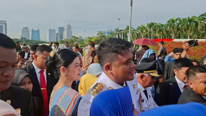 Gubernur Terpilih Sumatera Utara Bobby Nasution dan isterinya Kahiyang Ayu.