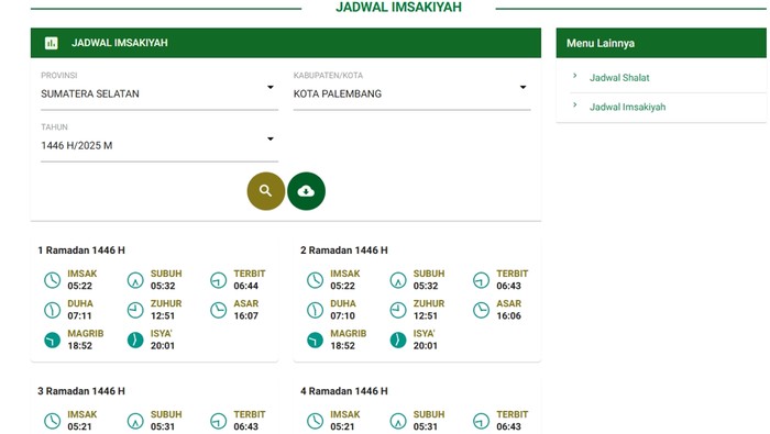 Jadwal imsakiyah Ramadhan 2025